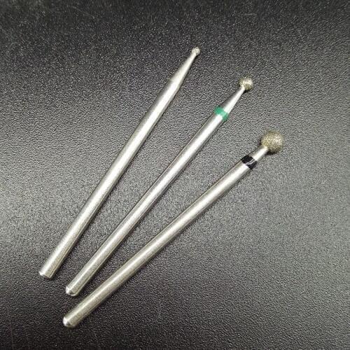 3pcs/set Hot sell Spherical Head Diamond Nail Drill Bits Rotary Bur Cuticle For Manicure Electric Nail Drill Accessories