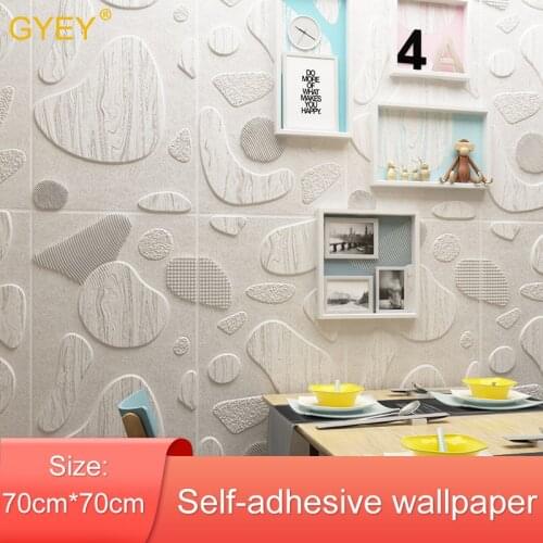 3D Stereo Wall Stickers Bedroom Self-adhesive Wallpaper Waterproof Creative Network Red Live Room Decoration Nordic Wallpaper