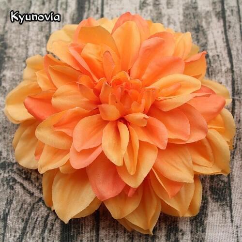 Kyunovia 5PCS/lot Big Artificial Dahlia Flower Head 15CM Dia Silk Flower Wedding Flowers Wall Floral Party Home Decorative KY43