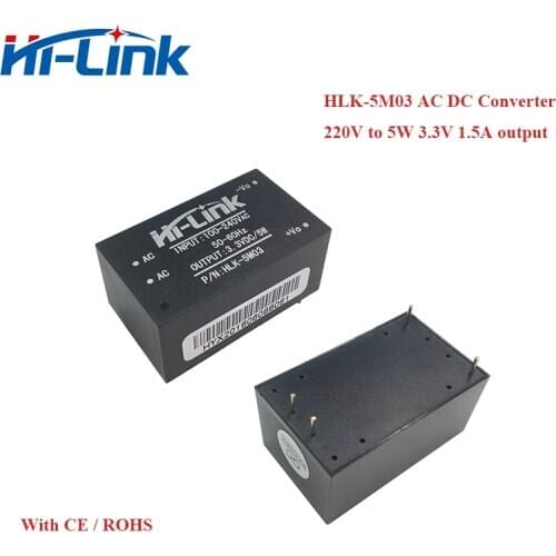 Free shipping 3pcs HLK-5M03 AC DC 220V to 3.3V 5W mini power supply module intelligent household switching power supply module
