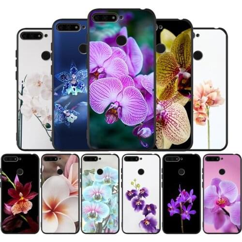 Orchid Flowers black Silicone Phone Case For Huawei honor 30 20 Pro 8 8X 9 10 20 Lite Mate 10 20 30 Lite Pro cover