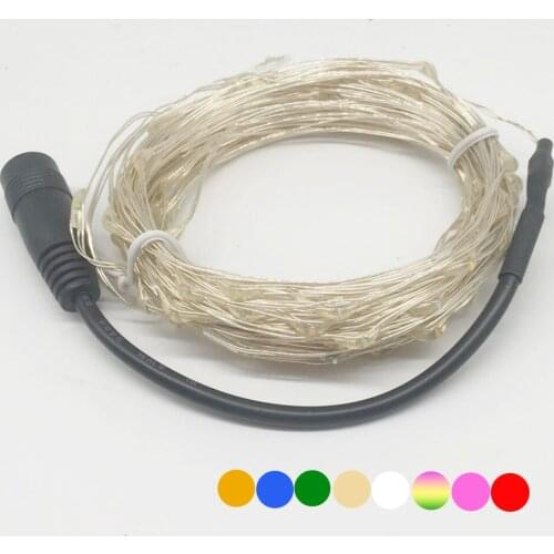 DC LED String lights 10M 100led Silver Wire Garland Home Christmas Wedding Party Decoration Powered by 5V Battery DC Fairy light