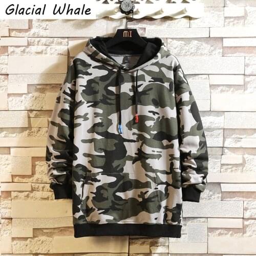Glacial whale Mens Camouflage Hoodies