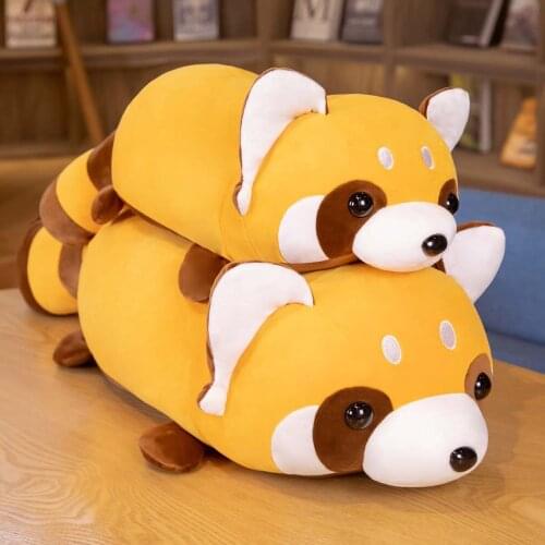 Kawaii Raccoon Plush Pillow Lovely Toys Soft Stuffed Down Cotton Animal Cushion Dolls for Kids Baby Christmas Birthday Gifts