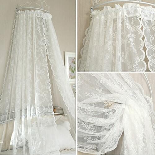 Lace Curtains Voile Window Tulle Curtains Insect Bed Canopy Netting Drape Panel Leaf Door Window Sheer Curtain for Living Room