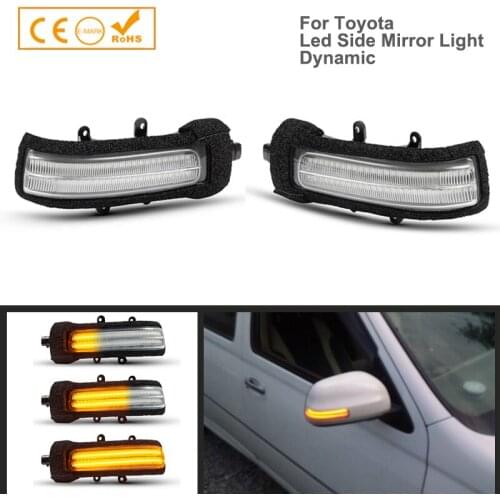 2Pcs No Error Dynamic LED Side Mirror Light Turn Signal Lamp Car Accessories For Toyota RAV4 Estima 4Runner Highlander Noah Voxy