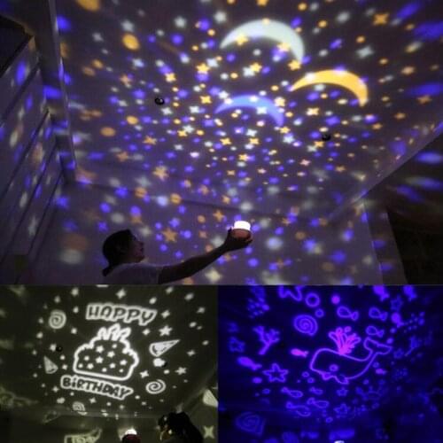 Multifunctional LED Night Light Starry Sky Universe Planet Rotating Projector Lamp Convenient USB Charger Decorating Wedding