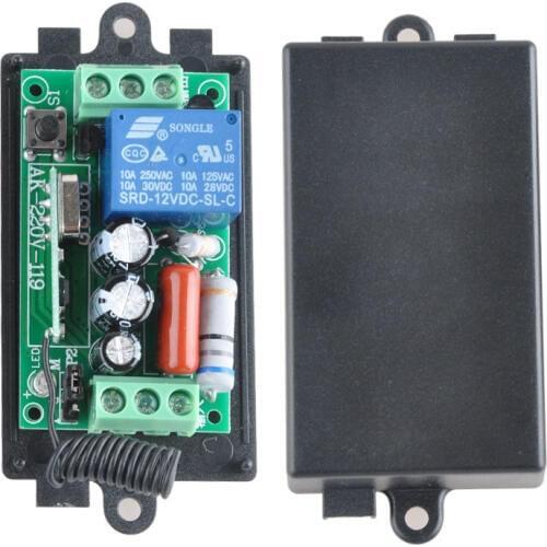 AC220V 1CH 10A 433Mhz Remote Control Light Switch Relay Output Radio Receiver Module + Case