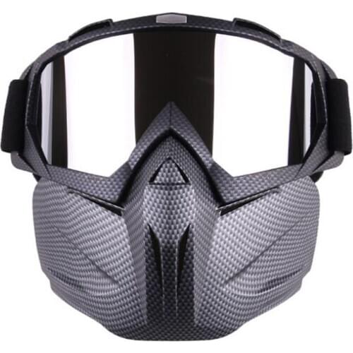 Motocross Detachable Modular screen Goggles And Mouth Filter for Motorcycle Open Face Vintage Helmet M-005