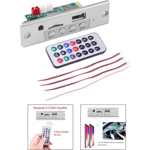 MP3 Player Decoder Board Audio Module with Remote Controller Support Recording FM TF Card USB AUX Amplifier