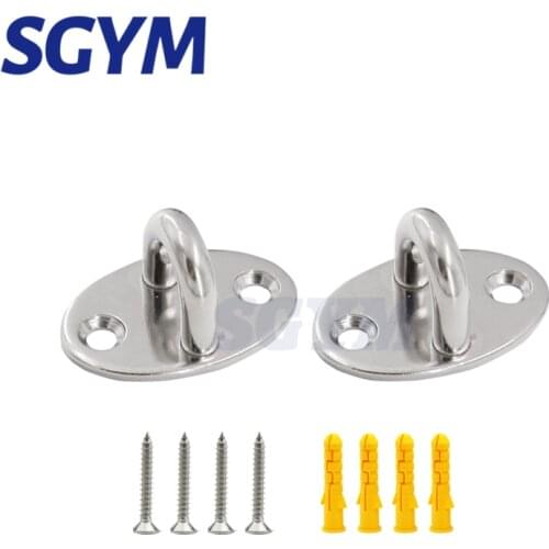 2pcs Stainless Steel Pad Eye Plate 40X26mm for Kayak Sunshade Water Sports Sail Boat Kayak Yacht Sunshades Accessory