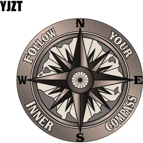 YJZT 13CM*13CM Funny Follow your inner compass PVC High Quality Car Sticker 11-00172