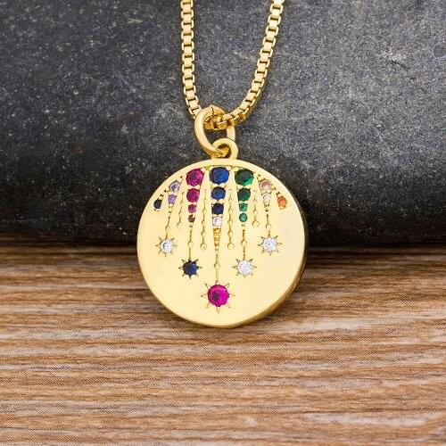 New Arrival Gold Color Copper CZ Pendant Necklace For Women 2020 Boho Cubic Zirconia Choker Femme Charm Party Jewelry Gift