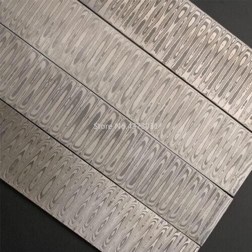 1pc Water ripple DIY knife Materia Damascus steel Rose Sandwich Pattern steel Knife blade blank Heat Treatment