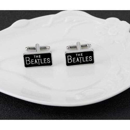 One pair populr 2.1cm alloy black enamel english word square cufflinks fashion mens cuffs xyc168
