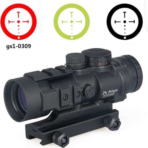 PPT 3X Hunting Scope 3x Prism Tactical Sight with Ballistic CQ Reticle HAMR 4x24 Riflescope Sniper Scope Airsoft Air Guns 1-0309