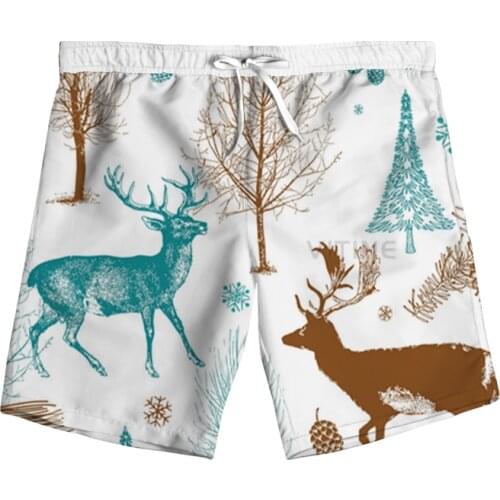 New Fashion Hunting 3D Print Deer Woman Men Summer Beach Loose Shorts Casual Pants Polyester V12