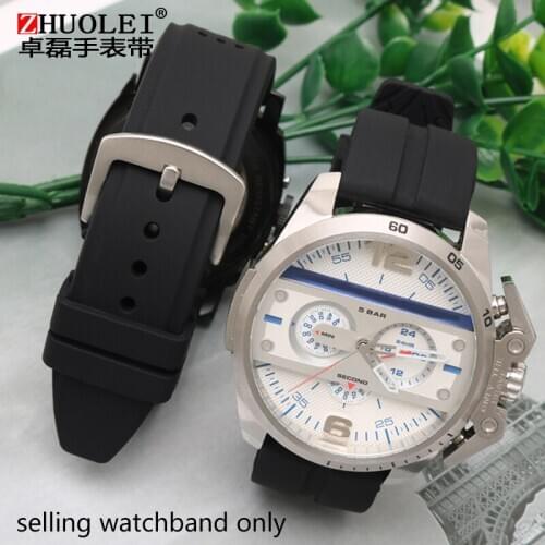 Silicone watchband fit for Diesel DZ4318/4323/4427/4500/DZT2009 rubber band 24mm mens watch band