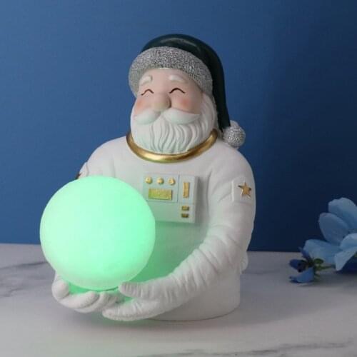 Nordic Creative Resin Crafts Santa Astronaut Decoration Modern Home Bedroom Night Light Decoration home decoration