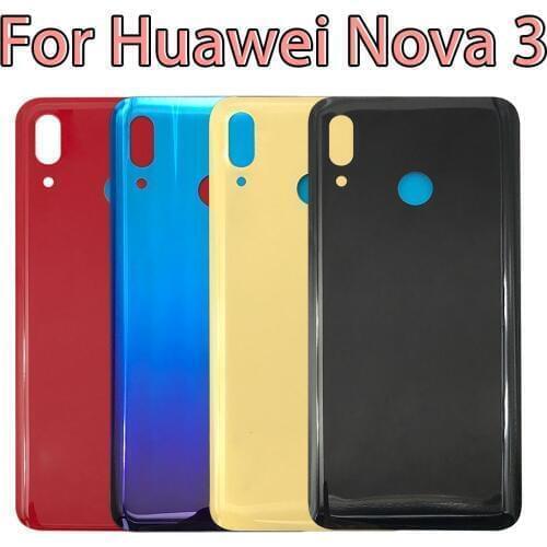 5Pcs/lot Replacement Glass Battery Back Cover Case with Back Rear Camera Glass Lens Cover For Huawe Nova 3