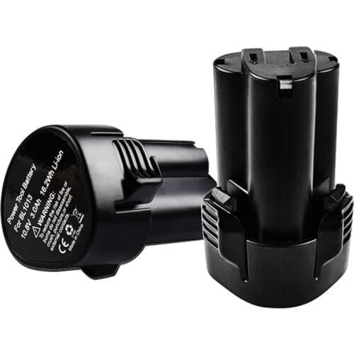 2pcs 3000mAh Lithium Ion Replacment Battery Pack for MAKITA 10.8 Volt Cordless Drill Power Tools BL1013 TD090D TD090DW 194550-6