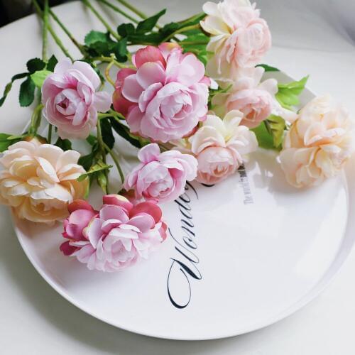 Wedding Decoration 3 Heads Lulian Artificial Flowers Fake Flowers For Home Party Silk Lotus Flower Bouquet