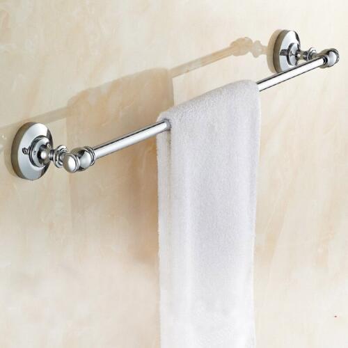 Towel Bar Bathroom Kitchen Towel Rack Chrome Polished Single Towel Rails Bar Wall Mounted Towel Rail Holder KD566