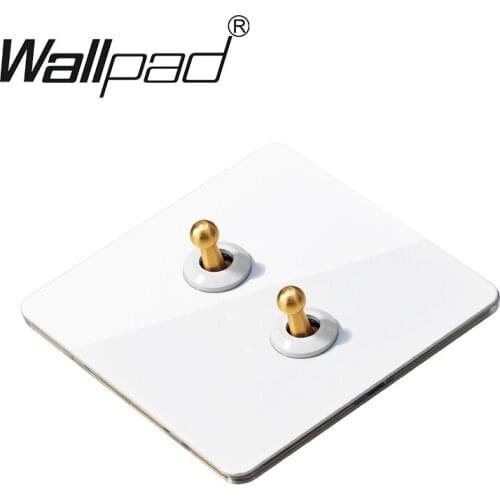Wallpad White Stainless Steel Frame Toggle 2 Gang Switch Best Sellers Rocker Switch Home Improvement