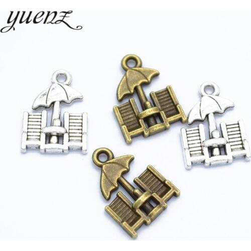 YuenZ 15pcs Antique Silver color Beach Chair Charms For Necklace Bracelet diy Jewelry Making 20*14mm J353