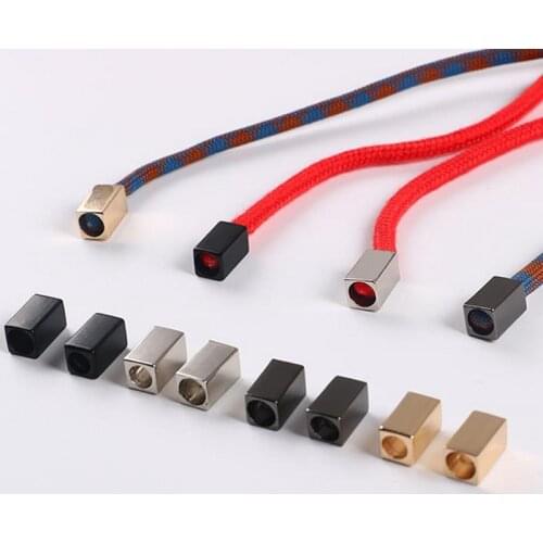 Rectangle Alloy Cord Stoppers Rope Ends Lid Lock Toggle Cord End Clip For Clothes Bag Sportswear Shoelace Rope Parts Accessories