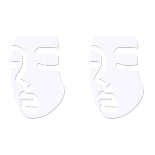 Wholesale 10Pair Black Earrings Funny Women Face Shaped Earring Punk Jewelry Stainless Steel free nickel 2018 New