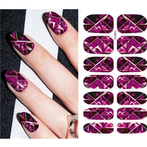 1 sheet DIY Nail Art Water Transfer Stickers Gem Diamond slider adhesive Watermark Decals Women Beauty Wedding Nails