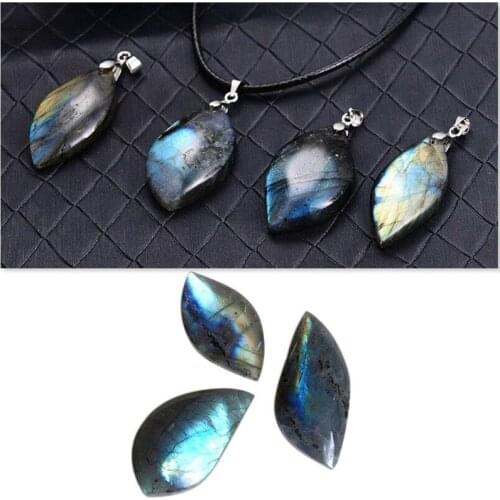 1PC Top Natural Labradorite Crystal Moonstone Rough Collection Polished Colorful Decorative Stone JePCwellery Pendant Shining Co
