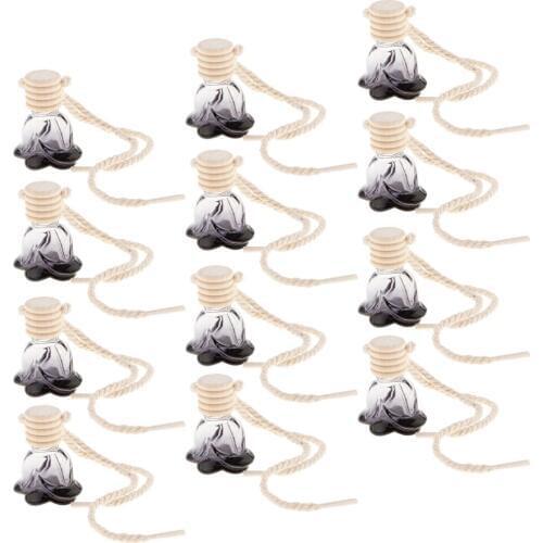12Pcs 10ml Empty Perfume Bottle Pendant Car Hanging Ornament Home Decor Flower