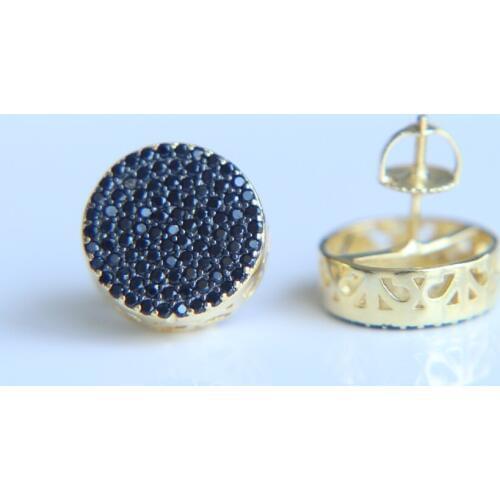 2017 micro pave AAA black cubic zirconia Cool punk hiphop design boy mens black stone with gold color new screwback earring 925