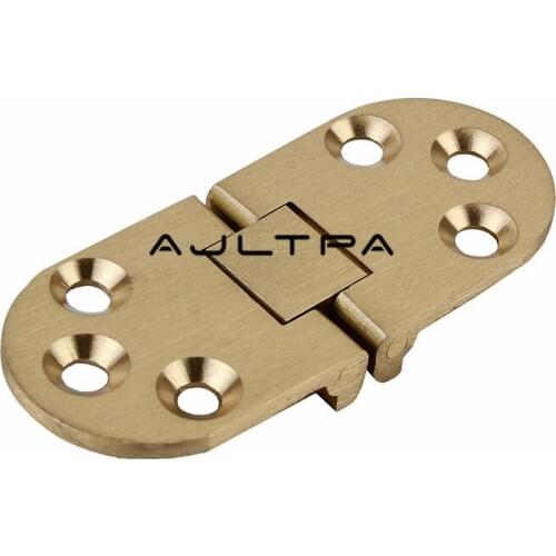 50Pcs Brass Round Edge Folding Hinges 180 Degree Flip Tray Hinge With Screws For Door Table Furniture Hardware