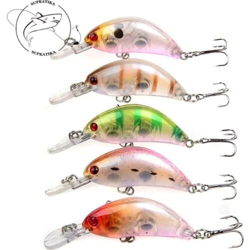 ABS Plastic Hard Bait 5Pcs/set 5cm/4g 8#With Hook Bionic Bait Sea Fishing Lures Outdoor Artificial Crank Bait 3D Eyes Swim bait