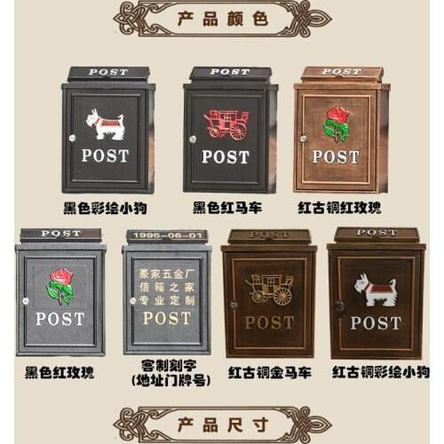 Aluminum Mailbox With Lock Home Vintage Letter Newspaper Post Box Ourdoor Garden Waterproof Pastoral Rural Style Mailbox