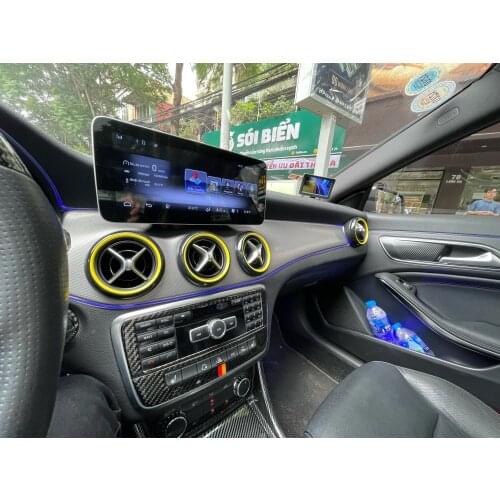 Yellow-Black Car Air Condition Air Vent Outlet Ring Cover Trim Decoration for Mercedes Benz GLA X156 CLA C117 class