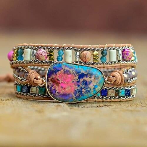Boho Emperor Stone Bracelets Nautural Mixed Color Stone Bracelet Friendship Jewelry Charm Bracelets Dropshipping