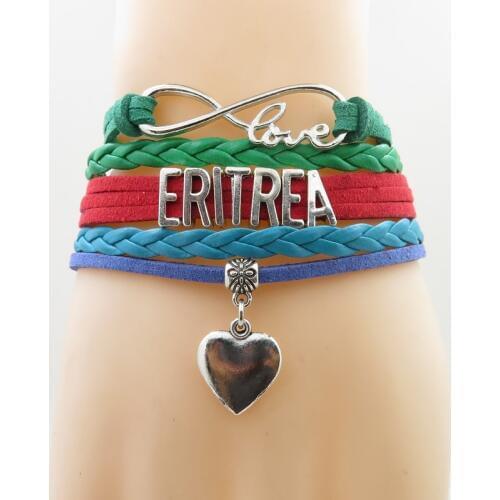 Infinity Love Eritrea Bracelet Charm Eritrea Man And Woman Leather Bangles Jewelry Gifts
