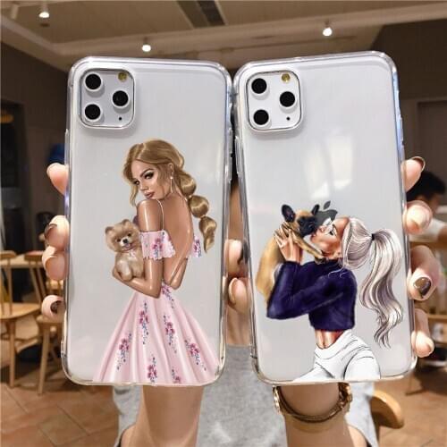 Christmas Princess Girl Female boss coffee Soft Silicone TPU phone Case For iPhone 11Pro MAX SE 5 6 6s 7 8 Plus X XS XR XS