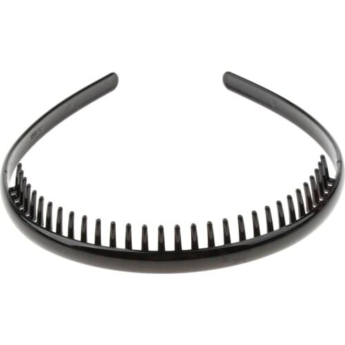 Black /Coffee Mens Alice Band Metal Toothed Sports Football Soccer Hair Headband