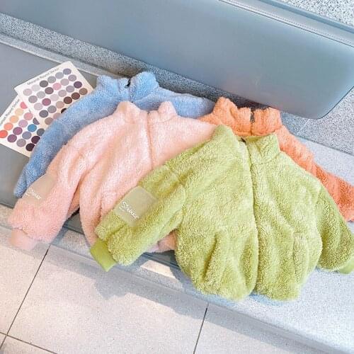 Childrens Flannel Clothing Jacket for Girls 2021 Thick Warm Jacket for a Boy Clothes Coat Baby Girl Clothes 2-6Y Fashion candy