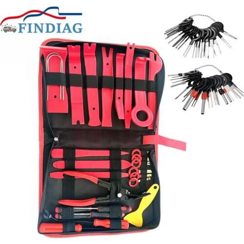 Car Door Window Trim Removal Tool 19-65pcs Audio Radio Stereo Panel Liner Car Clips Instrument Table Install Repair Pry Kit Tool