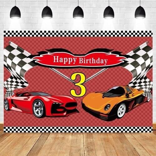 Yeele Monster Car Race Photo Background Race Car Background Baby Shower Boy Happy Birthday Party Decoration Banner Studio Stands