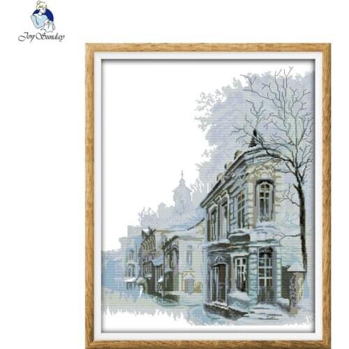 Joy Sunday Winter morning 11CT Printed Fabric 14CT Canvas DMC Counted Chinese Cross-stitch set Embroidery Needlework
