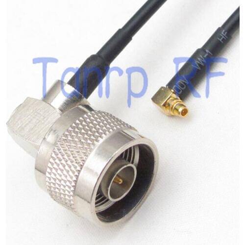 50CM Pigtail coaxial jumper cable RG174 extension cord 20in N male plug to MMCX male both right angle RF connector adapter