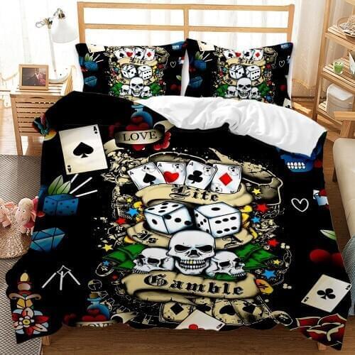 Skull Series Bedding Duvet Cover Duvet Cover Pillowcase Household Duvet Cover Duvet Cover Cover 2 / 3P Queen Bedding Set