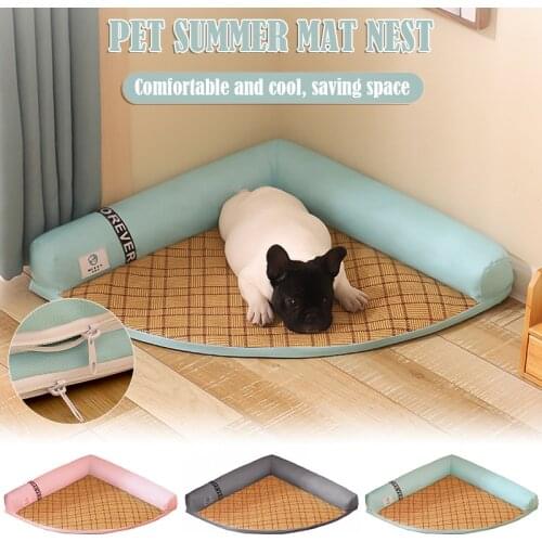 Pet Bed Ice Silk Dog Bed Pad Summer Ice Pad Cool Cold Silk Moisture-Proof Cooler cat bed Portable All Season Pet Accessories